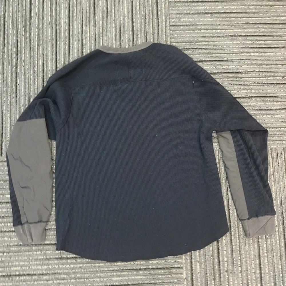 meanswhile Solotex Waffle Long Sleeve T-Shirt Size: 03 Navy Men - Picture 4 of 4